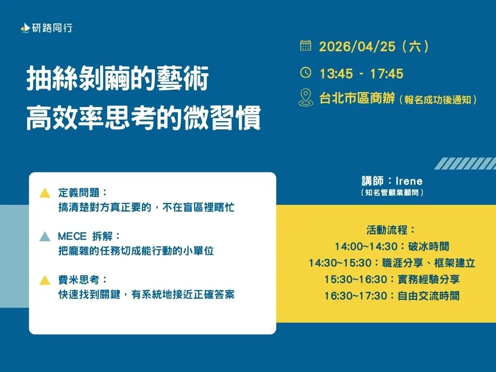 問題拆解工作坊 高效率思考的微習慣